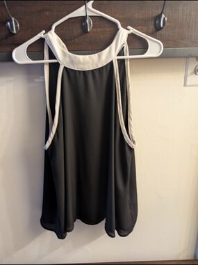Fashion Nova Black and White Halter-Style Camisole Tie Neck Back Women's XL
